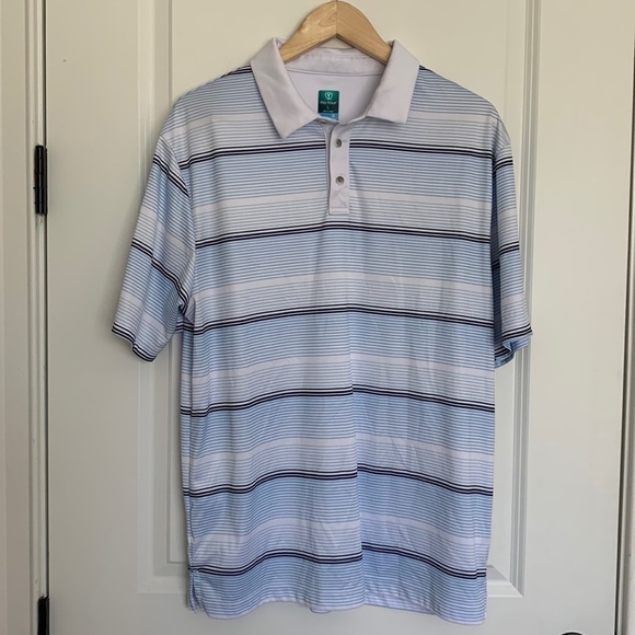 Pro Tour Men’s Coolplay Golf Polo Shirt Blue/White L - Picture 1 of 6